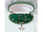 RAFFINATA COLLANA LUNGA CON NAPPETTA IN TORMALINA, CRISTALLO E PERIDOTO.