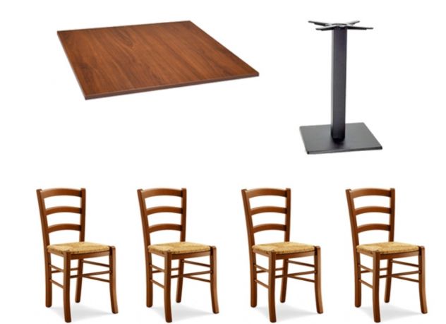 Tavolo per ristorante  con 4 sedie impagliate - Foto 7
