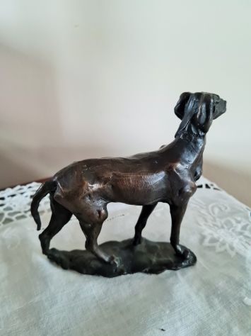 Loius-Albert Carvin (1875-1951) Parigi scultura primi '900 con patina, cane po - Foto 2