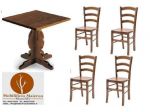 Set Sedie e Tavoli Legno Per Arredamento Pub Pizzeria Ristorante cod 109/L Nuovi