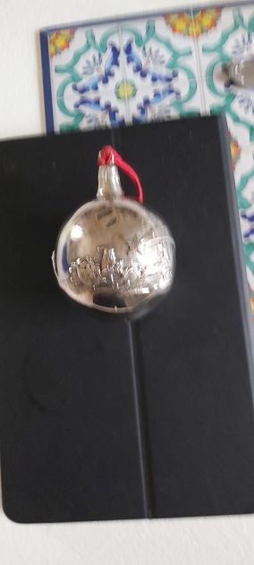 palla di Natale in argento e smalti diametro 40 mm