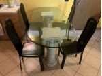 TAVOLO CON PIANO IN CRISTALLO
