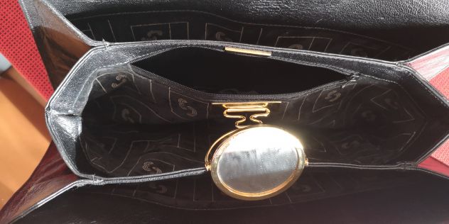 Borsa vera pelle nera coccodrillo - Foto 8