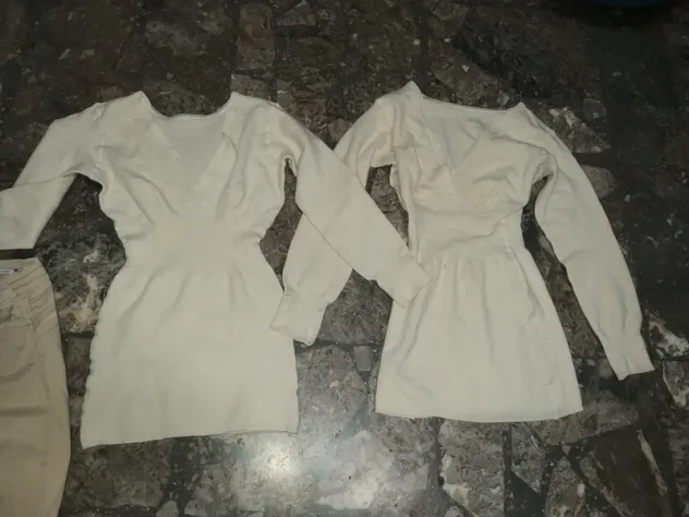 lotto vestiti donna taglia 44. 1 pantalone beige tag 44 2 maglie intime lana 100 - Foto 4