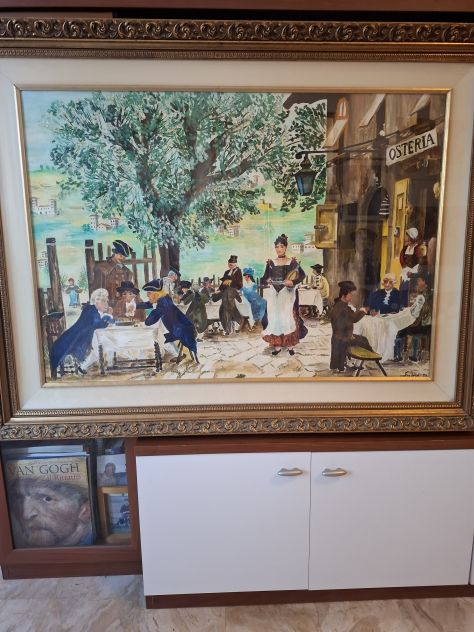 vendo quadri in olio su tela mia prod.con cornice e vetro 135x100