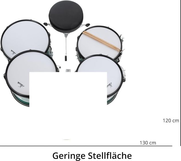 Batteria XDrum Junior Pro per Bambini Emerald Green Sparkle - Foto 2