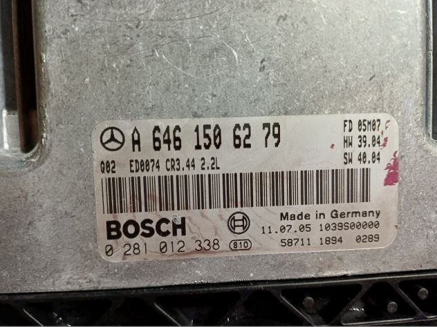 ECU MERCEDES C220 0281012338 A6461506279 EDC16C2 CR3.44 2.2L MERCEDES C-CLASS 2 - Foto 4