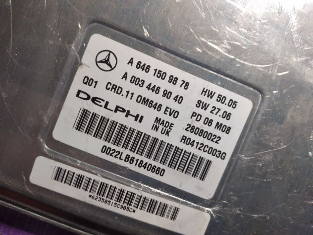 kit accensione Centralina ECU Motore Mercedes R0412C003G A6461509878 CRD11 A00 - Foto 4