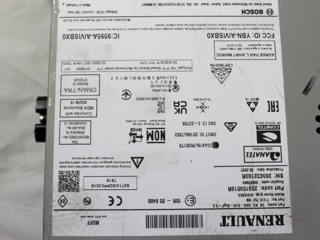 259159519R AUTORADIO RENAULT CLIO 5 E-TECH 145 1.6 I 67KW AUT 5P (2022) RICAMBIO USATO (NON FORNIAMO CODICE AUTORADIO, MA SOLO NUMERO DI TELAIO VEICOL - Foto 6
