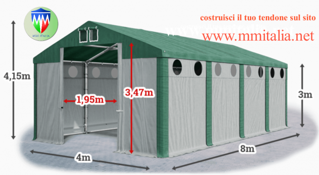 Tendoni rimessaggio camper 4 x 8 x 3 /4,15  mt € 1.756,00 Professional - Foto 8