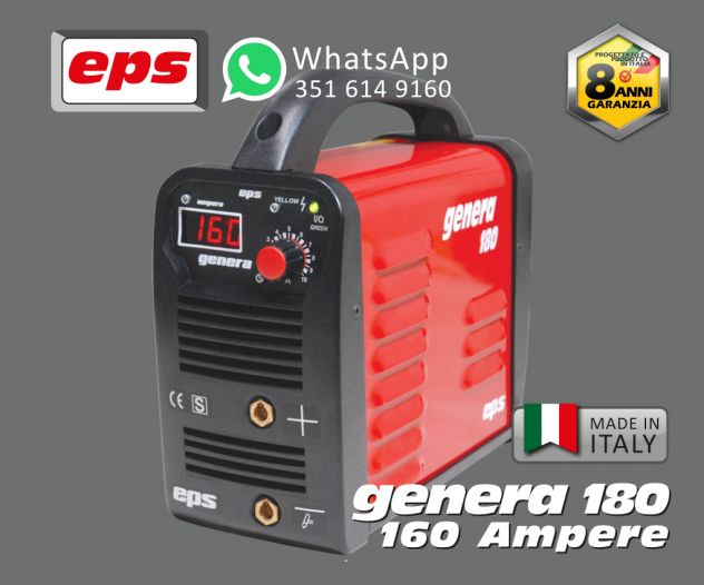 Saldatrice Inverter Genera 180D garanzia 8 anni! EPS Made in ITALY