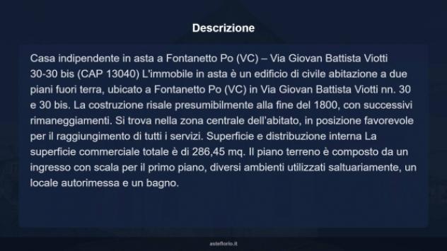 Immobile in asta di 286 m² con più di 5 locali e box auto in vendita a Fontanetto Po - Foto 18