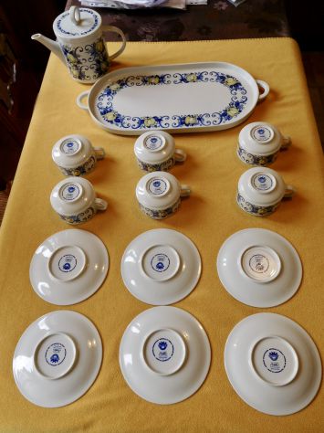 Servizio da the in fine porcellana VILLEROY &amp; BOCH Cadiz Septfontaines+vassoio - Foto 4