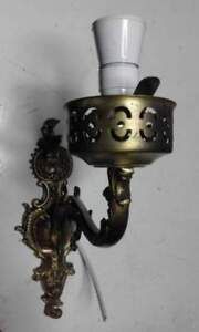 Vecchio applique con coppa in opalina d'epoca in ottone prima metà del 900 - Foto 5