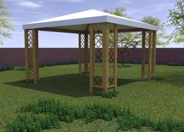 GAZEBO MOD. ISCHIA, CAPRI E ELBA IN PINO MASSELLO IMPREGNATO IN AUTOCLAVE.