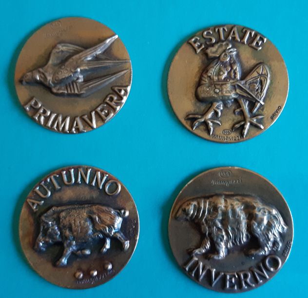 Le  4 stagioni   Autore: MINGUZZI -BRIVIO   Medaglie  in bronzo diametro 40 mm.