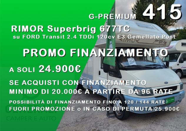 CAMPER RIMOR FORD MANSARDATO GARAGE 6 POSTI LETTO GEMELLATO POSTERIORE CONDIZIONATORE GENERALI USATO
