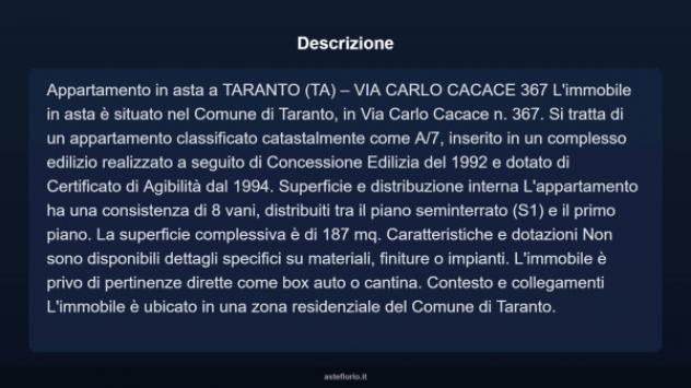 Immobile in asta di 187 m² in vendita a Taranto - Foto 4