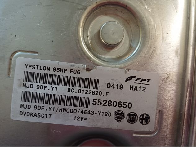 ECU LANCIA YPSILON 1.3 95HP EU6 55280650 MJD 9DF.Y1 HW000 ECU CENTRALINA LANCIA - Foto 4