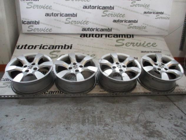 9652489880 SET 4 CERCHI IN LEGA DA 16 POLLICI PEUGEOT 307 CC 1.6 80KW B 5M 3P (2006) RICAMBIO USATO STRISCIATI (VEDI FOTO) 61/2X16CH4 ET31 4227