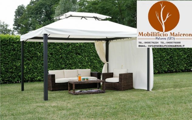 Gazebo Per Esterno Bar Ristorante Cod610 Rettangolare 3x4mt Alluminio Verniciato