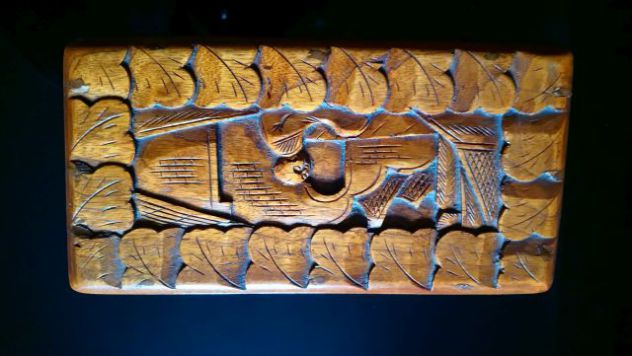 Splendido antico portagioie in legno intarsiato a mano - Foto 4