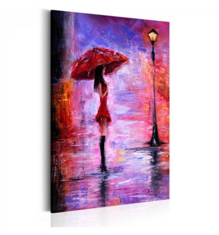 Quadro Ragazza Con Un Ombrello Rosso - ARREDALACASA
