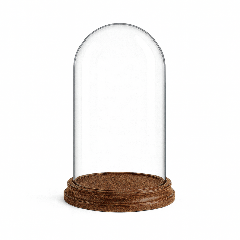 Campana in vetro con base in legno – Made in Italy