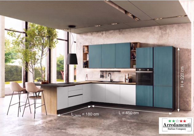 CUCINA CON PENISOLA+PIANO SNACK CUCINE DA ESPOSIZIONE NUOVE COMPONIBILE - Foto 2