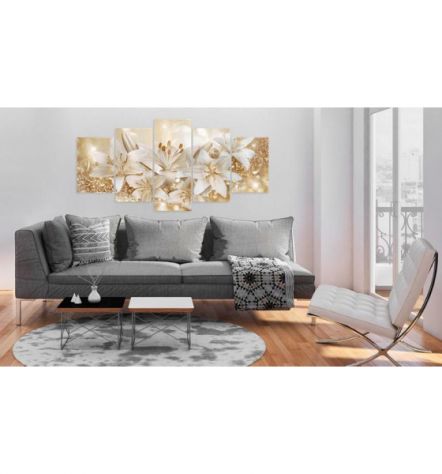 Quadro Golden A Fiori Cm.100x50 O 200x100 Vetro Acrlico - Foto 2