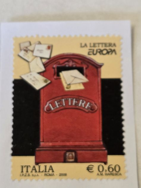Filatelia Poste It. da Euro 0.60, del 2008, raffigura "Europa CEPT La lettera"