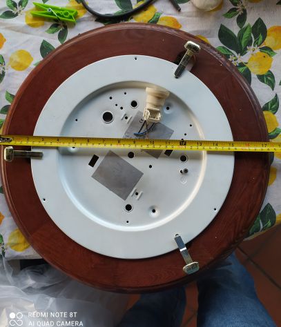 Plafoniera lampadario in legno e vetro satinato diametro 45 cm - Foto 2