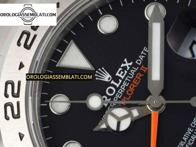 Rolex Replica EXPLORER II 42MM 216570 NERO 904L SS 1:1 BEST EDITION QUADRANTE NERO SUL BRACCIALE 3285 V4 - Foto 11