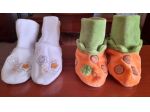 2:PAIA BABBUCCE MARCA:THUN PER NEONATO/BABY UNISEX COLORE: ARANCIO/VERDE & PANNA