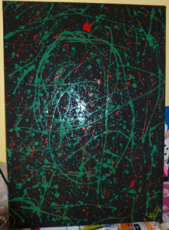 Tela dripping realizzata a mano