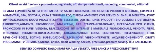Servizi promozione, marketing, commerciali, redazionali, editoriali