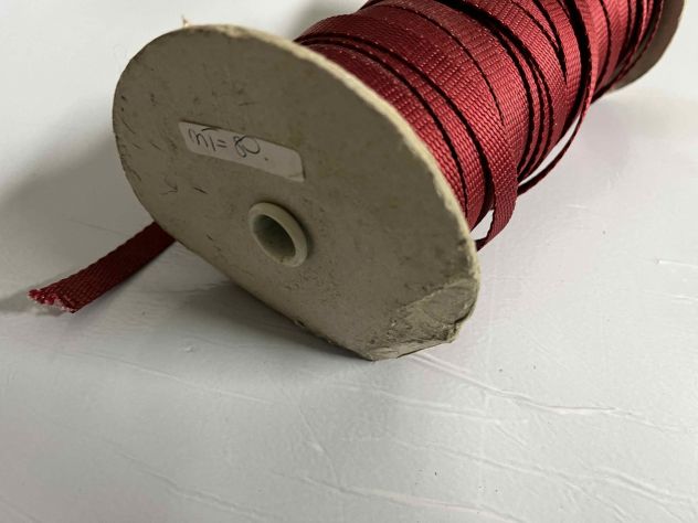 Nastro di cotone 10 mm rosso per manici e tracolle - Foto 5