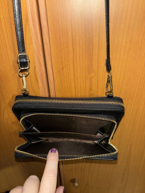BORSA A TRACOLLA REGOLABILE COME NUOVA DA DONNA NERA CON DUE SCOMPARTI PRINCIPAL - Foto 8