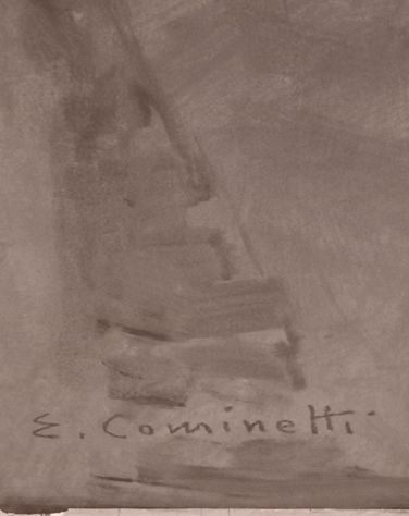 QUADRO OLIO SU LEGNO DI ANTIQUARIATO FIRMATO CON CORNICE - Foto 3