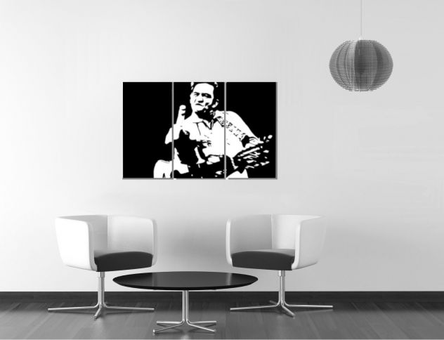 Quadro Johnny Cash dipinto a mano pop art