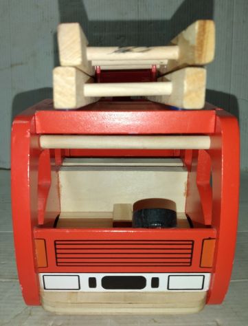GIOCATTOLO LEGNO DI FABBRICAZIONE TEDESCA CAMIOM POMPIERI - Foto 7