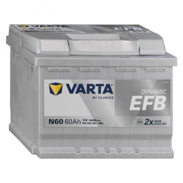 Batteria Varta EFB 60Ah Start&amp;Stop 640A N60 = Fiamm TR520 Exide El600