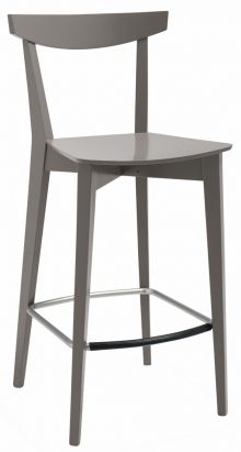 SGABELLO ALTO CON SEDILE E SCHIENALE IN LEGNO per arredo bar