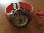 T-Watch orologio crono Adventure acciaio arancione cinturino ROTTO