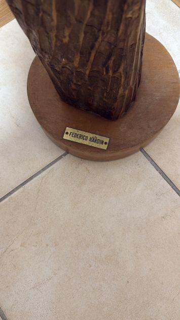 Scultura e opera d'arte in legno firmata - Foto 7
