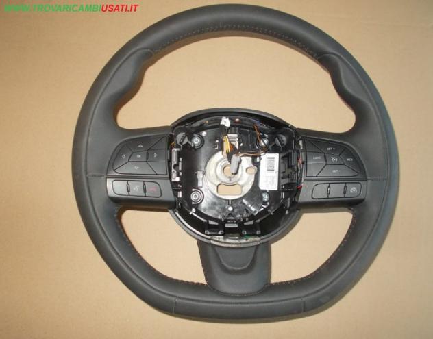 VOLANTE NERO PELLE + COMANDI FIAT 500 X (334-5F) 999-U53042 Meccanica  Sterzo  Volante  Volante FIAT - 500 X - 01-11-2014 -