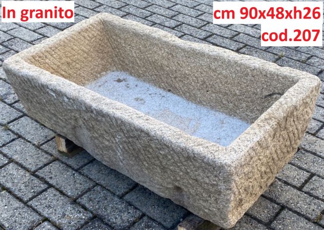 Antica vasca in pietra granito grigio - Foto 7