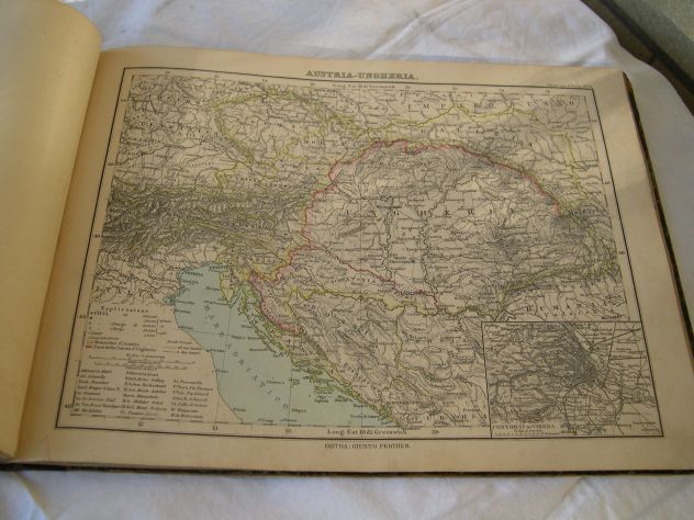 Libri antichi - Atlante scolastico per la geografia politica e fisica 1892 - Foto 3