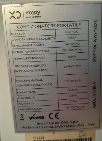 Condizionatore portatile XD Enjoy 9000 BTU. perfettamente funzionante. - Foto 6