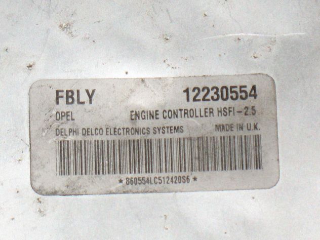 12230554 ECU CENTRALINA MOTORE OPEL ASTRA ZAFIRA FBLY HSFI-2.5 HSFI25 12230554 - Foto 2